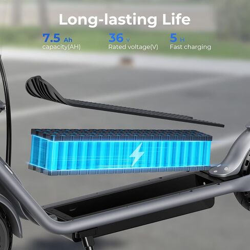 Jasion Electric Scooter, 500W Peak Motor, Up to 15.5 MPH, 19 Miles Ranges Foldable Electric Kick Scooter with Dual Braking System, Adults/Youth E Scooter for Commute in Saudi Arabia