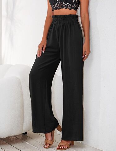 a.Jesdani Women's Pants Casual Loose High Waist Wide Leg Palazzo Pants Trousers with Pockets,S-2XL in Saudi Arabia