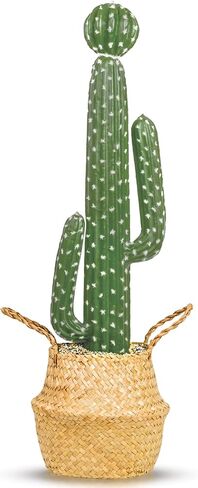Artificial Fake Cactus Plant - 27 Inch Large Faux Cactus Plant for Indoor - Tall Artificial Cactus Plant for Home Decor - Large Fake Desert Plants, Green, SAC60 in Saudi Arabia