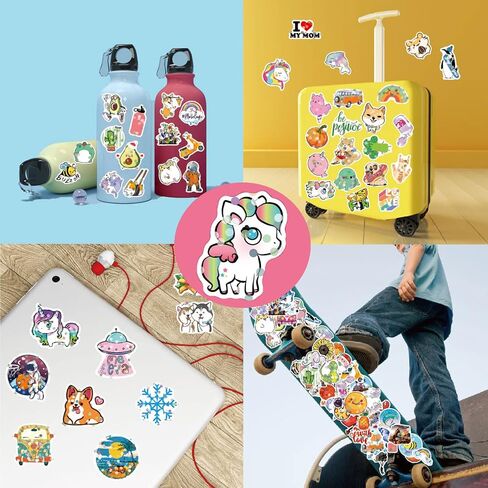 100 Pcs Animal Stickers for Kids,Different Animal Water Bottle Stickers Waterproof Vinyl Stickers Skateboard Laptop Aesthetic Computer Hydroflask Phone Stickers Packs for Christmas Gifts in Saudi Arabia