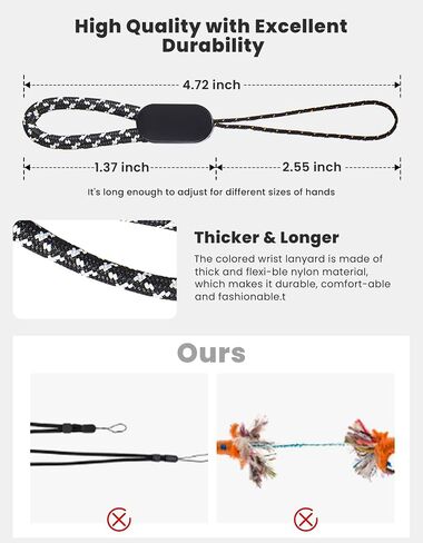Finger Lanyard Hand Wrist Strap Lanyard Set - 12 Pack Colorful Nylon Hand Strap Straps Finger Wrist Neck Lanyards for Mobile Phones, Cameras, USB Flash Drives, ID Badges Keychain String in Saudi Arabia