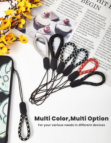 Finger Lanyard Hand Wrist Strap Lanyard Set - 12 Pack Colorful Nylon Hand Strap Straps Finger Wrist Neck Lanyards for Mobile Phones, Cameras, USB Flash Drives, ID Badges Keychain String in Saudi Arabia