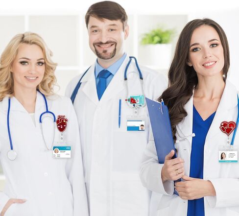 Yiflin Funny Retractable Badge Reel Set with ID Badge Name Holder, Cute Belt Clip, for Nurse, Teacher, Student, Staff, Great Gift for Men Women (3Heart Badge Reel Set) in Kuwait