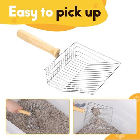 Cat Litter Scooper Plastic Cat Litter Scoop Large Scoop Deep Shovel Long Handle Poop Sifting with Non-Slip Handle & Curved Design Cat Products(Green) in Saudi Arabia