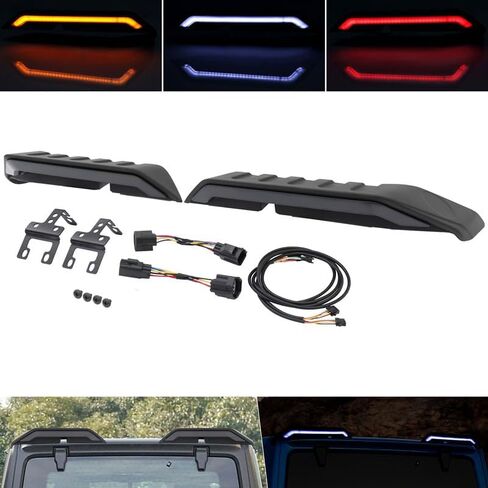 MotorFansClub Rear Roof Spoiler Fit for Jeep Wrangler JK 2007 2008 2009-2019 2020 2021 2022 Trunk Spoiler Wing Black(with LED) in Saudi Arabia