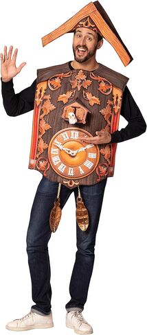 Rasta Imposta Coo Coo Clock Costume Cuckoo Alarm Clocks Grandfather Timepieces Chronometers Dress Up Cosplay Party Costumes, Adult One Size in Saudi Arabia