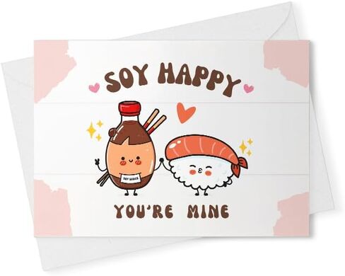 Anniversary card,funny anniversary card for husband,sushi card,food pun cards,i love you card,love you card funny,happy anniversary card [00665] in Saudi Arabia