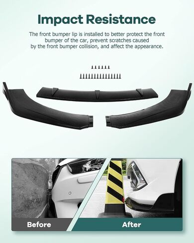 SCITOO Universal 3PCS Glossy Carbon Look Front Bumper Body Kit in Saudi Arabia