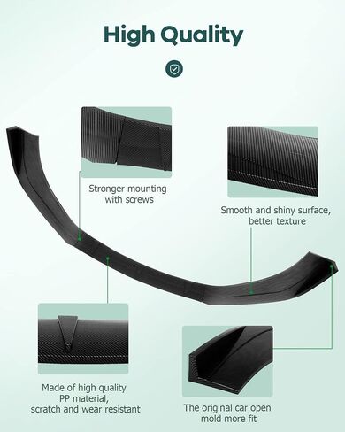 SCITOO Universal 3PCS Glossy Carbon Look Front Bumper Body Kit in Saudi Arabia