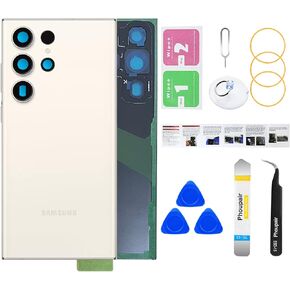 استبدال الزجاج الخلفي الخلفي متوافق مع هاتف Samsung Galaxy S23 Ultra مع مجموعة أدوات إصلاح احترافية ودليل (أخضر)