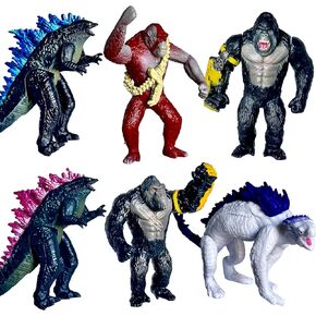 مجموعة TwCare مكونة من 9 قطع من Godzilla vs Kong Toys King of The Monsters Dinosaur Figures Pack Toppers