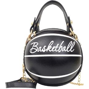 Freie Liebe Basketball Purse For Women Novelty Crossbody Purses Small Cute Tote Bag PU Leather Round Handbags
