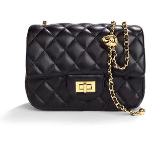 Diamond Chain Shoulder Crossbody Bag, Fashionable Women's Leather Tote Handbag, Adjustable Straps,Buckle Opening Bag