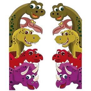 1Pair DIY Dinosaurs Stickers Behind The Door Wall Decals for Room Wall Art Sticker Mural Paper Home Decor Xmas Gift