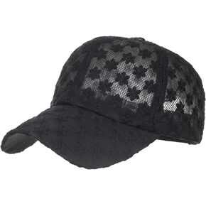 Women's Lace Small Flower Baseball Caps Adjustable Hollow Lace Hat Summer Cap Visor Cap