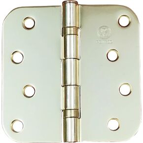Penrod Door Hinges, Bright Brass, Ball Bearing 4 Inch with 5/8 Inch Radius, 3 Pack