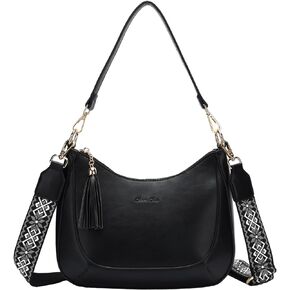 Chase Chic Crossbody Purse for Women, Small Vegan Leather Shoulder Bag Ladies Cross Body Crescent Handbags