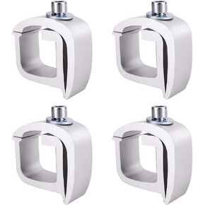 AA-Rack P-AC(4)-01 Set of 4 Aluminum C-Clamps for Non-Drilling Truck Rack & Camper Shell Installation-Silver