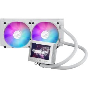 ASUS ROG Ryujin III 240 ARGB WHT All-in-one Liquid CPU Cooler with 240mm Radiator. Asetek 8th gen Pump, 2X Magnetic 120mm ARGB Fans (Daisy Chain Design), 3.5" LCD Display.,white