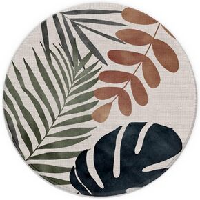 Trendy Boho Minimalist Botanical Leaves Pattern Mouse Pad 7.9x7.9 Inch,Non-Slip Rubber Base Mousepads for Dorm Office Home Desk Decor(056)