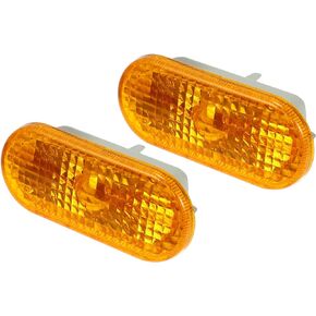 Front Left Right LED Clearance Side Marker Signal Lights Cover Lens Lamp Assembly for VW Caddy 1996-2015 White 1 Pair