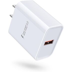 Quick Charge 3.0 Wall Charger,18W 3A USB Wall Charger QC 3.0 Adapter Fast Charger Block for Samsung Galaxy A15 5g A14 A55 A54 A53 A12 S24 S23 S22 Ultra S21 S20 FE S10e S9A52 A10E A03s A32 A11 A21 A51