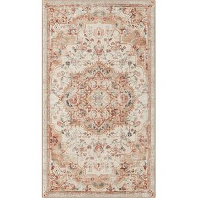 SONGMICS HOME Area Rug, 8x10 ft Rug for Bedroom, Non-Slip Carpet, Traditional Vintage Style, Home Decor, for Living Room, Kitchen, Entryway, Dining Room, Machine Washable, Dove Gray UTAR038G01