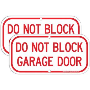 Faittoo (2 Pack) Do Not Block Garage Door Sign, No Parking Sign, Rust Free .40 Aluminum 12 x 6 Inches, UV Protected, Weather Resistant, Waterproof, Durable Ink，Easy to Mount