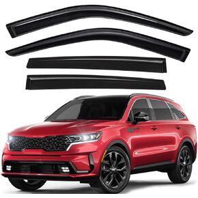 Lightronic WV94816 Outside-Mount Side Window Deflectors & Visors Vent Rain Guards, Dark Smoke, 4-Pieces Set, Fits 2021-2023 Kia Sorento