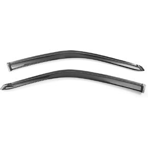 IKON MOTORSPORTS, Window Visors Compatible with 2001-2005 Honda Civic Coupe, Acrylic Smoke Tinted/Semi-transparent Sun Rain Guard, 2002 2003 2004