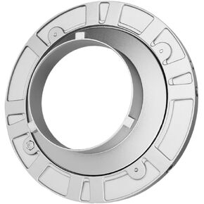 Metal Speed Ring Adapter for Studio Flash Softbox, 360° Rotation, 12 Mounting Slots, Lightweight & Compact, 7.5"" Outer Diameter