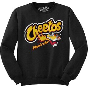 Tee Luv Men's Flamin' Hot Cheetos Faded Logo Crewneck Sweatshirt
