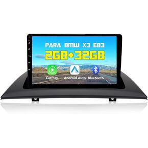 Car Stereo Radio for BMW X3 E83 2004 2005 2006 2007 2008 2009 2010 2011 2012 Android 12 Car Radio 2GB+32GB CarPlay & Android Auto Mirror Link GPS Sat Nav Bluetooth WiFi FM Radio Car Audio
