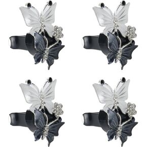 4 Pcs Car Air Fresheners Vent Clips Dual Butterfly Car Aromatherapy Vent Clips Bling Rhinestone Aroma Diffuser Decoration(Grey)