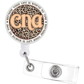 Badge Reels Holder Retractable, ID Card with Alligator Clip for Nurse Name CNA Because Your Life is Worth My Time Cute Funny Cartoon Nursing Doctor Teacher Medical Work Decorative Gift（Be Kind)…