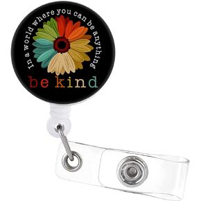 Badge Reels Holder Retractable, ID Card with Alligator Clip for Nurse Name CNA Because Your Life is Worth My Time Cute Funny Cartoon Nursing Doctor Teacher Medical Work Decorative Gift（Be Kind)…