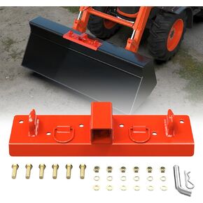 خطافات دلو الجرار 1/4 بوصة على خطافات الإمساك و2 بوصة دلو جرار مدمج مع أغلال 1/2 بوصة، حلقات على شكل حرف D خطافات سحب خطاف سحب لدلو جرار جون ديري، RV، UTV، شاحنة برتقالية in Kuwait