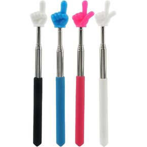4 Pcs Telescopic Teachers Pointer, Extendable Finger Shape Pointer Finger Pointer Stick for Elementary School Kindergarten Teacher, Classroom Supplies (Size:2 one-Finger + 2 Two-Finger) in Saudi Arabia