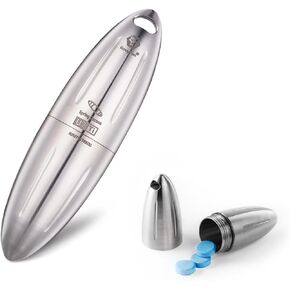 RovyVon Pill Holder U7, Titanium Mini Portable Pill Case, Waterproof Keychain Bottle Holder for Travel Purse Outdoor Camping, Hiking