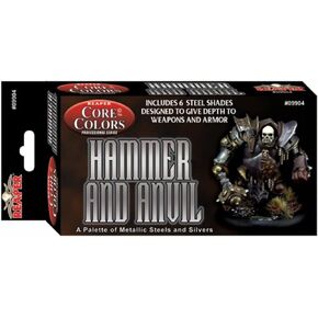 Reaper 09904: Fast Palette: Hammer and Anvil - Steel Colors Master Series Core Color Paint Set