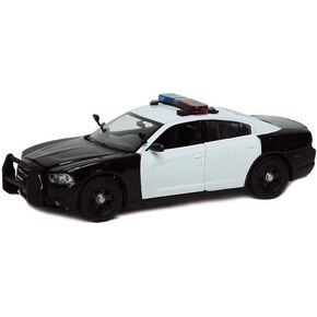 Motor Max 2011 Dodge Charger Pursuit Unmarked w/Lights & Sounds, Black and White 79533-1/24 Scale Diecast Model Toy Car