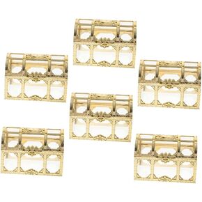 6 قطع صندوق الكنز صندوق الحلوى صندوق الكنز المربع صندوق الكنز الصغير حاوية الكنز الصغيرة الفاخرة صندوق الكنز الصغير صندوق القراصنة هدايا الحفلات حقيبة شفافة بلاستيكية العروس عيد الميلاد in Kuwait