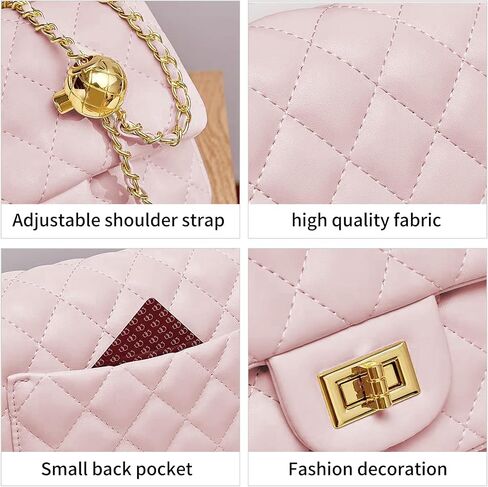 Diamond Chain Shoulder Crossbody Bag, Fashionable Women's Leather Tote Handbag, Adjustable Straps,Buckle Opening Bag in Saudi Arabia