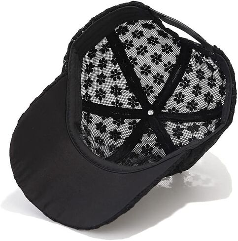 Women's Lace Small Flower Baseball Caps Adjustable Hollow Lace Hat Summer Cap Visor Cap in Saudi Arabia