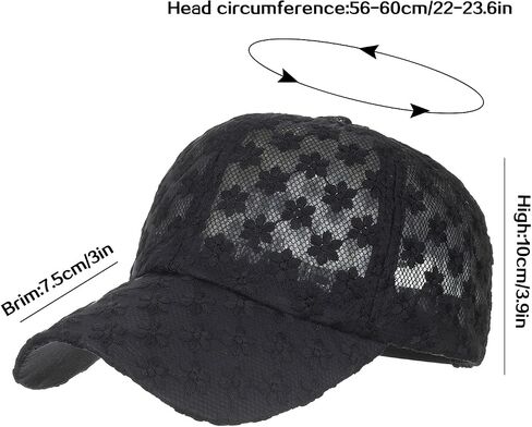 Women's Lace Small Flower Baseball Caps Adjustable Hollow Lace Hat Summer Cap Visor Cap in Saudi Arabia