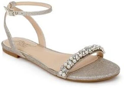 Jewel Badgley Mischka Daria Pearl and Crystal Flat Sandals in Saudi Arabia
