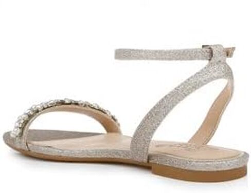 Jewel Badgley Mischka Daria Pearl and Crystal Flat Sandals in Saudi Arabia