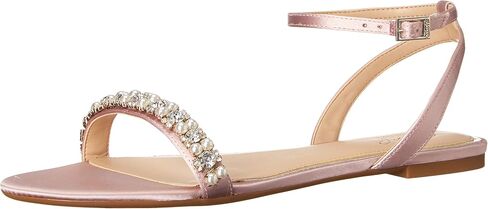 Jewel Badgley Mischka Daria Pearl and Crystal Flat Sandals in Saudi Arabia