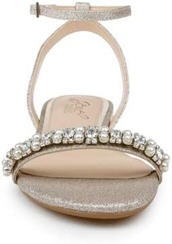 Jewel Badgley Mischka Daria Pearl and Crystal Flat Sandals in Saudi Arabia