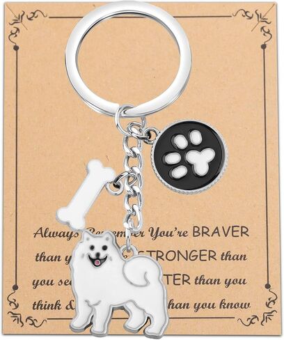 FUSTMW Samoyed Gifts Keychain Dog Lover Gifts Samoyed Dog Owners Gifts Pet Rescue Gifts Memorial Gifts for Samoyed Mom Dad in Saudi Arabia